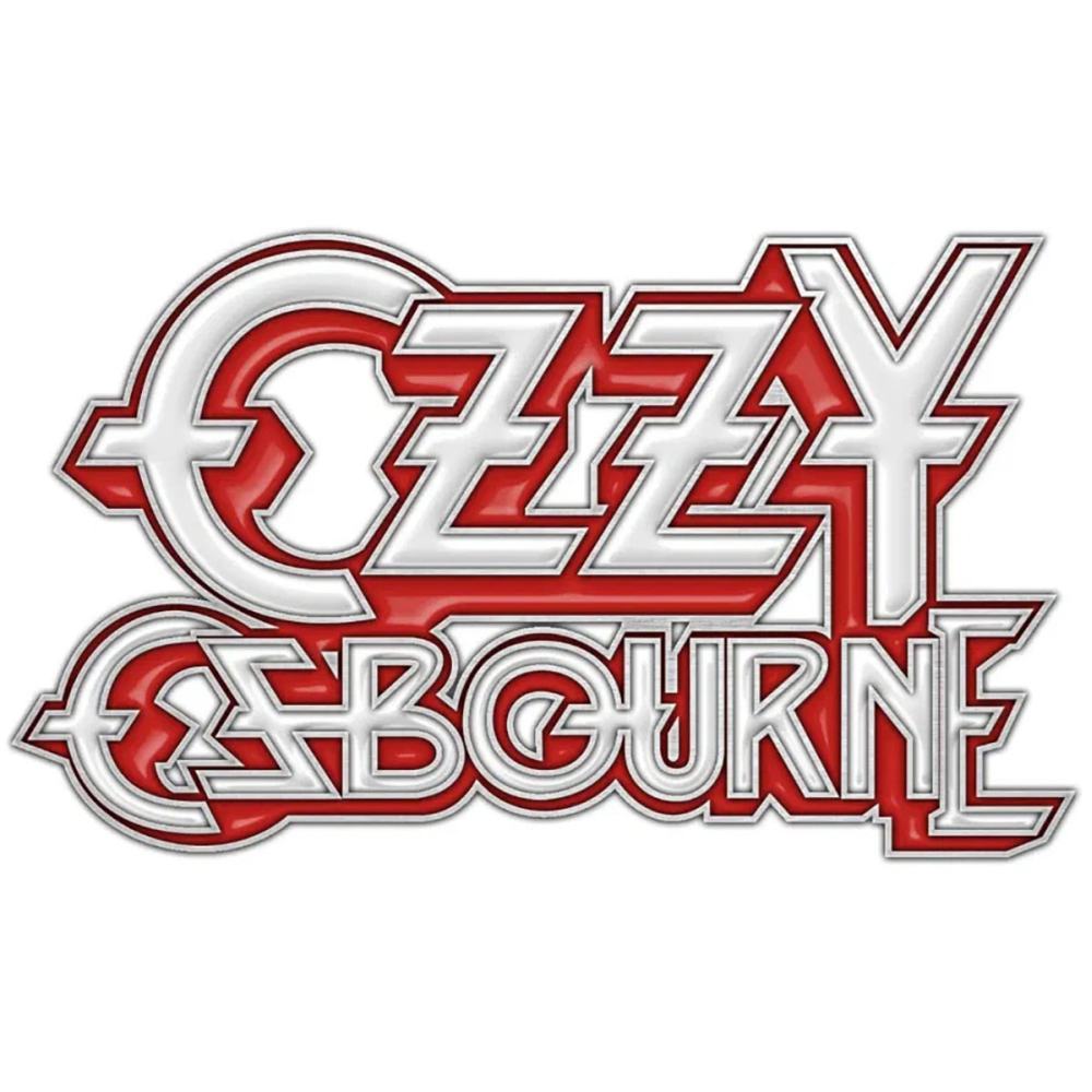 Ozzy Osbourne - Logo Métal broche - Rouge/Blanc
